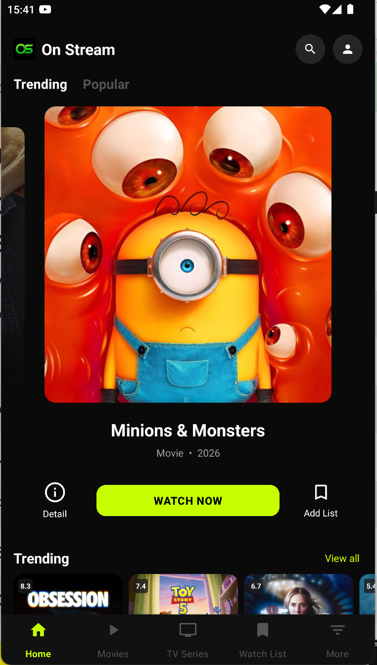 App Trending Home Screen